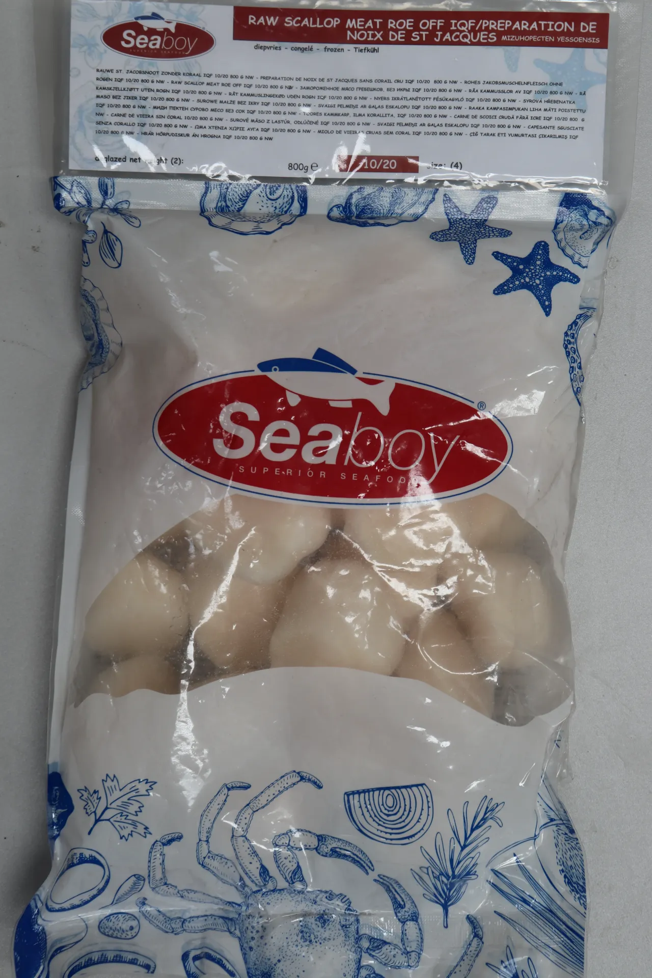 [STJ002 242] Sint-jacobsschelp USA 10/20PC 10x800g 美国冰冻干贝
