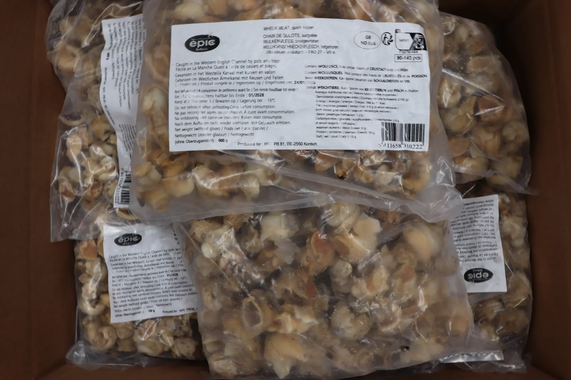 [TRUIFU5 296] Blancheren van bulotvlees 90-140 12*800g 海螺肉