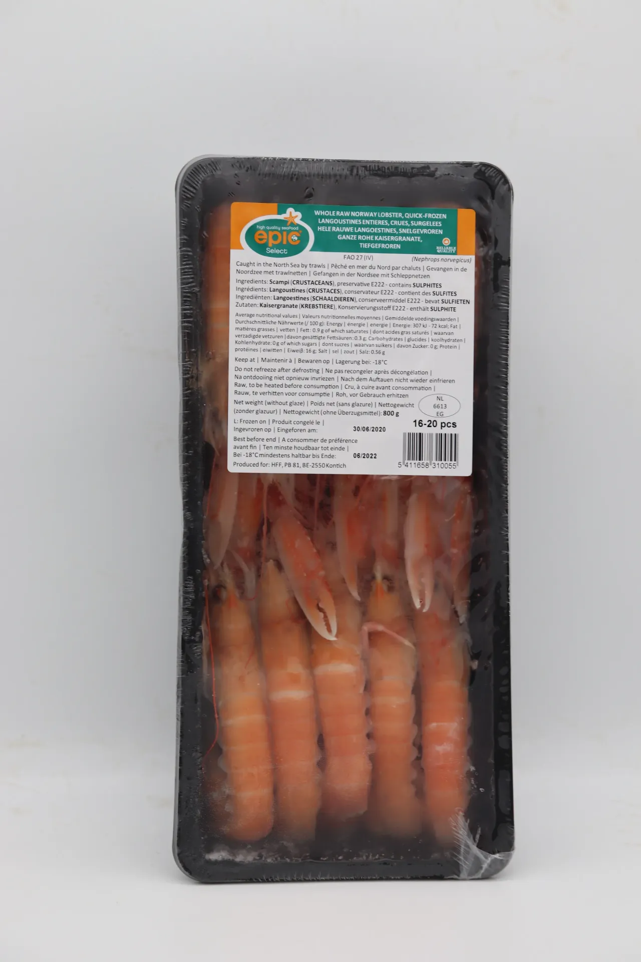 [LAN001 190] Langoustines met kop 17/20 12*750g 海螯虾