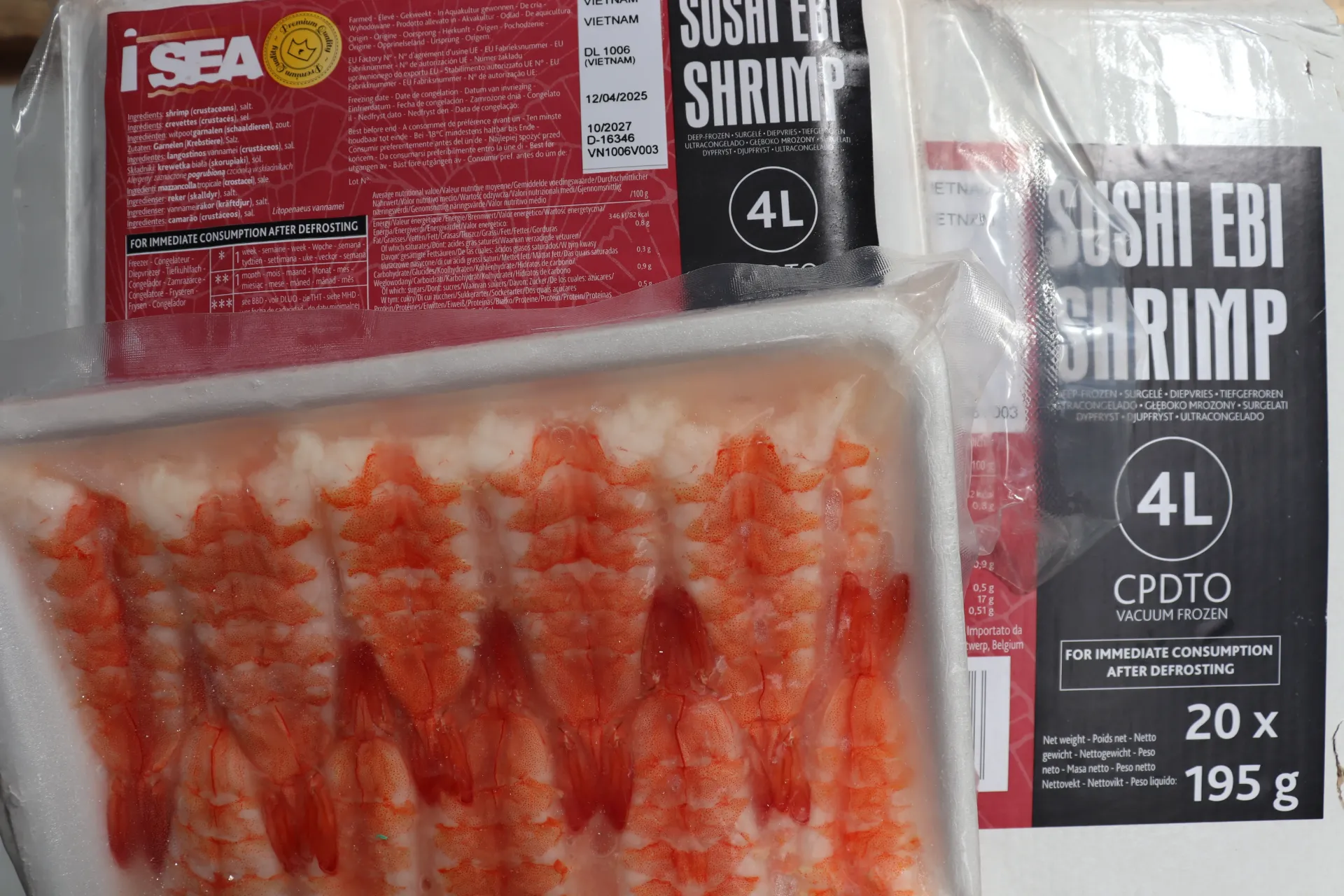 [0374 0] Crevette sushi ebi 4L  20x30pc 寿司虾