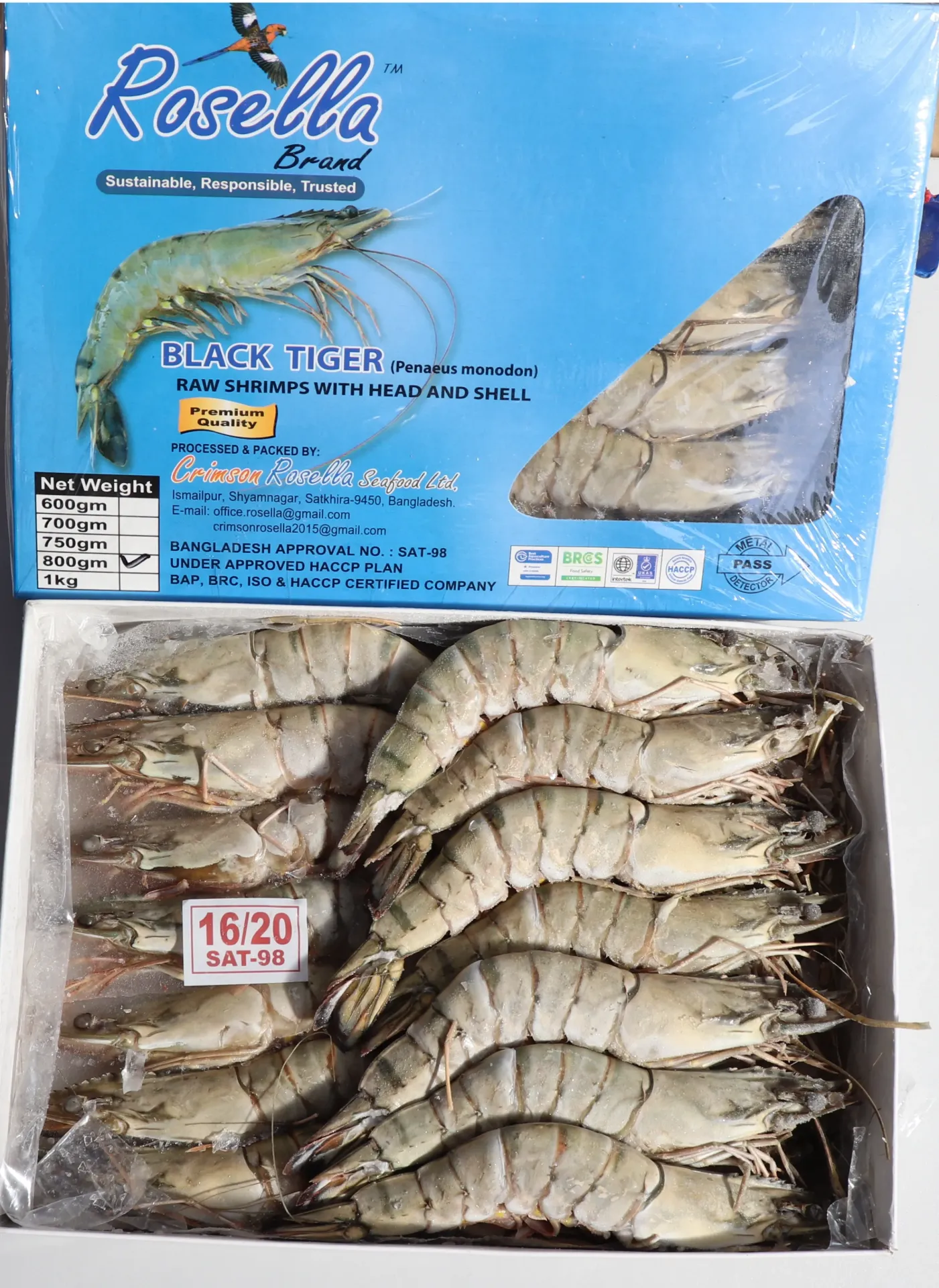 [0006 219] Gambas BT 16/20 10*800g  黑虎有头虾