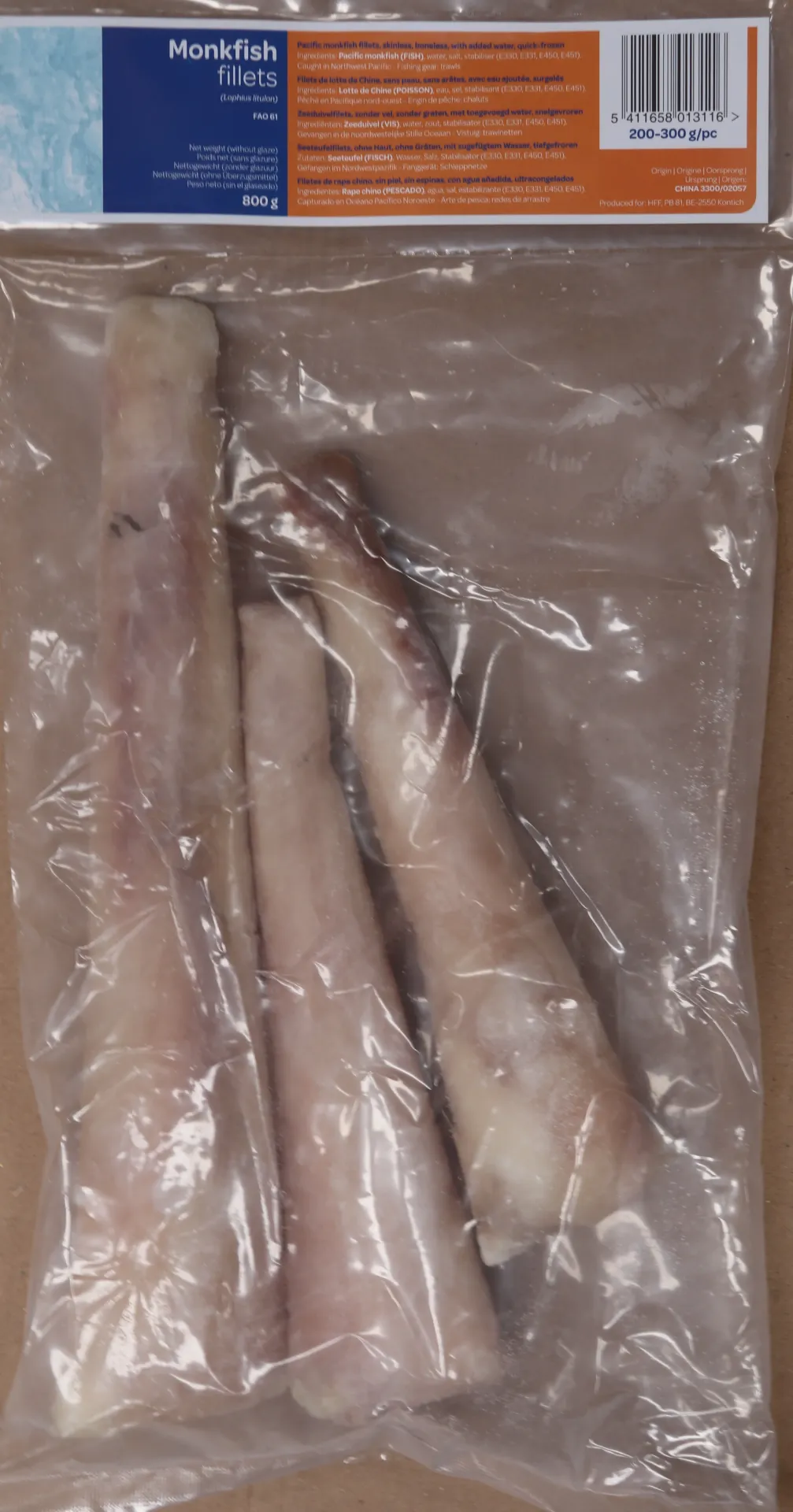 [FILCANA 280] Loodfilet 200-300g 12x800g 80% 安康鱼鱼片