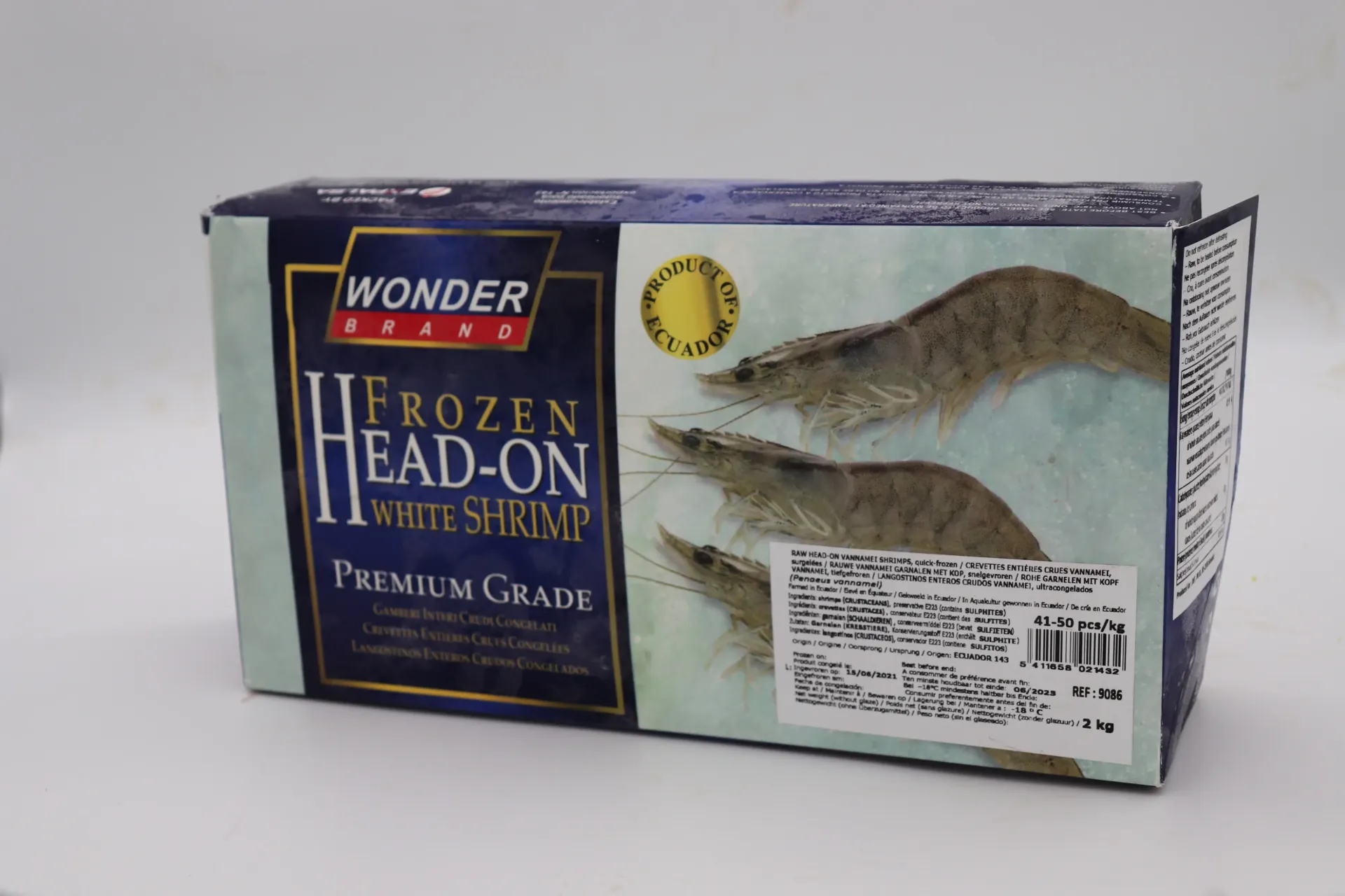 Gambas 41/50 Equateur 6x2kg 有头虾头盘虾