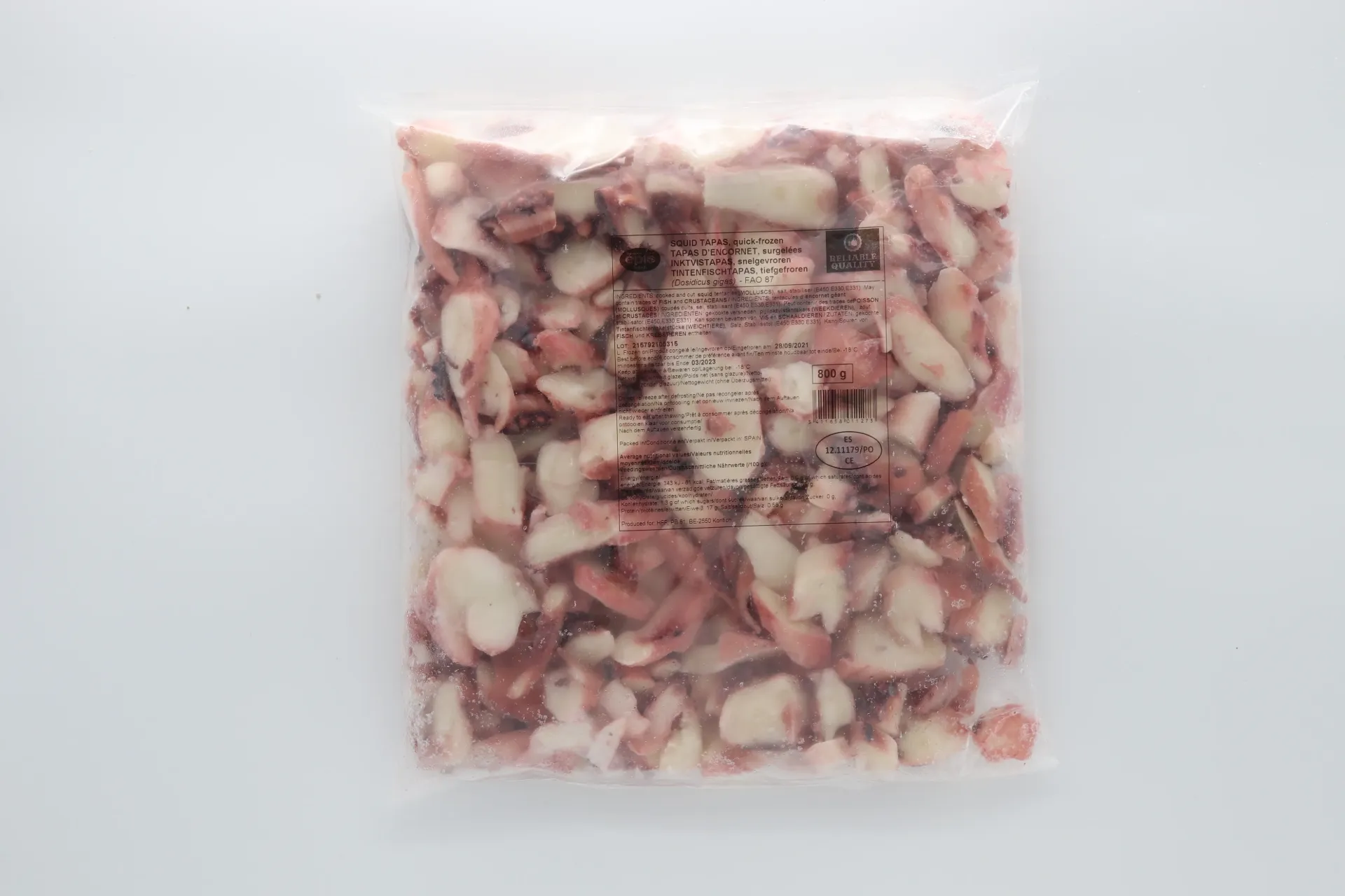 Tapas de calamar cuits 6x800g头盘八爪鱼片