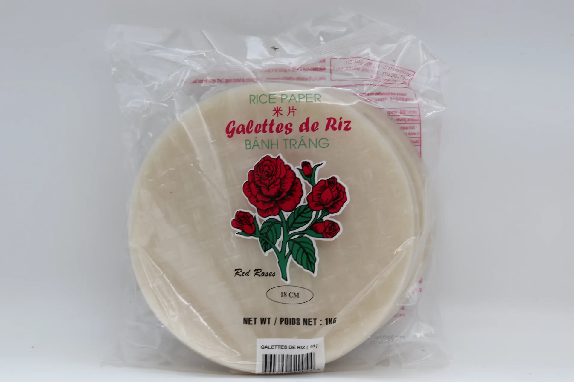 [FEURI 0] Galette riz  Rose 18cm 20x1kg (玫瑰)越南卷皮