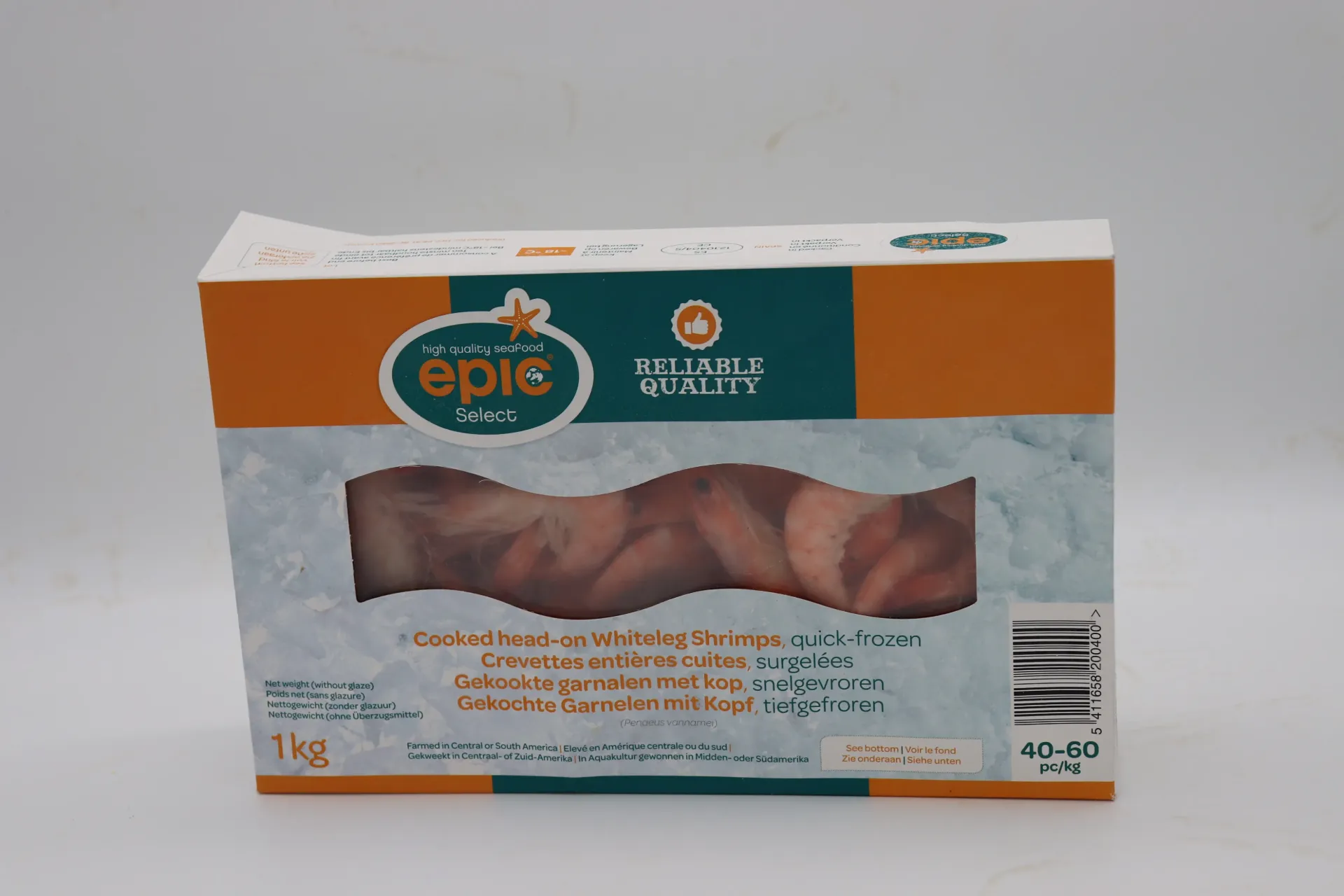 Gambas Ecuador 40/60 gekookt 10x1kg Gekookte garnalen voor koude schotel熟冷盘虾