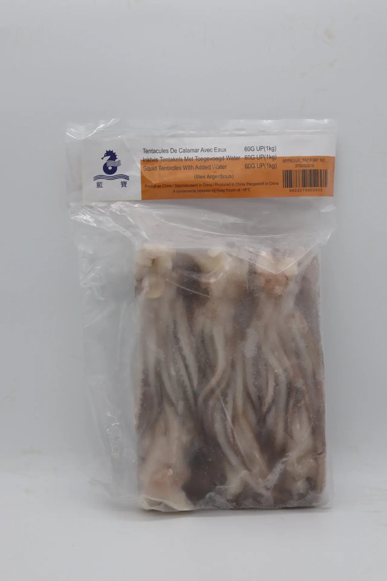 [0518 288] Calamar inktvis tentakel china 10*1kg 90%  鱿鱼头