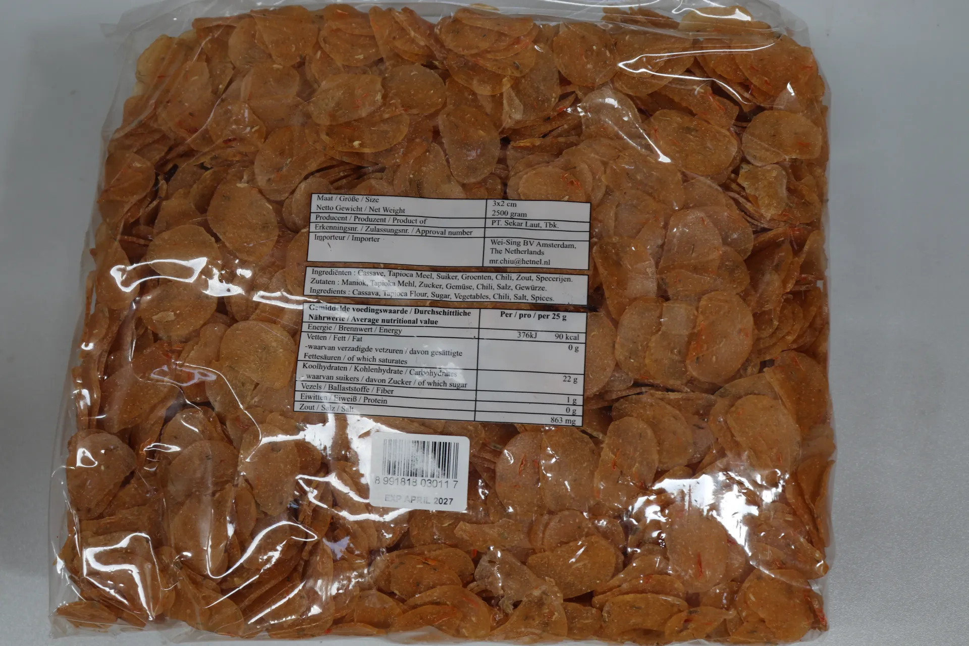 [DESGA 682] Kroepoek rond 4*2.5kg 辣虾片 圆