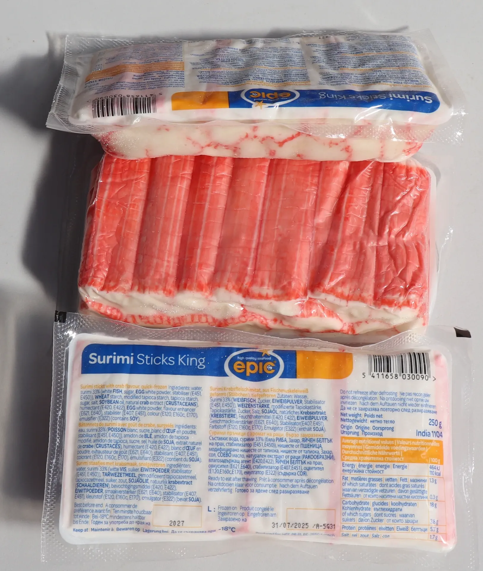 [0291 274] Battonets surimi maki rouge 7cm 40*250g   短蟹棒