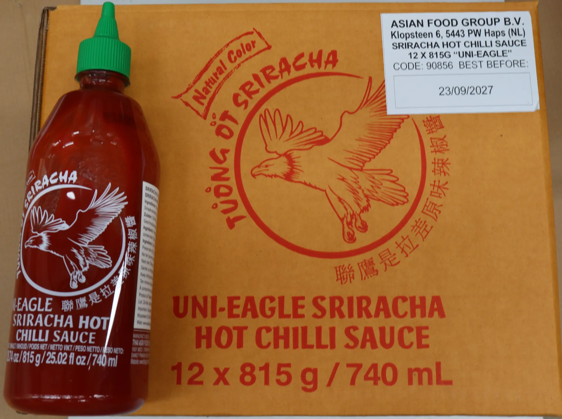 [CHILITHAIH 692] Chili Uni eagle sriracha 12x815g 鹰牌是拉差辣椒酱