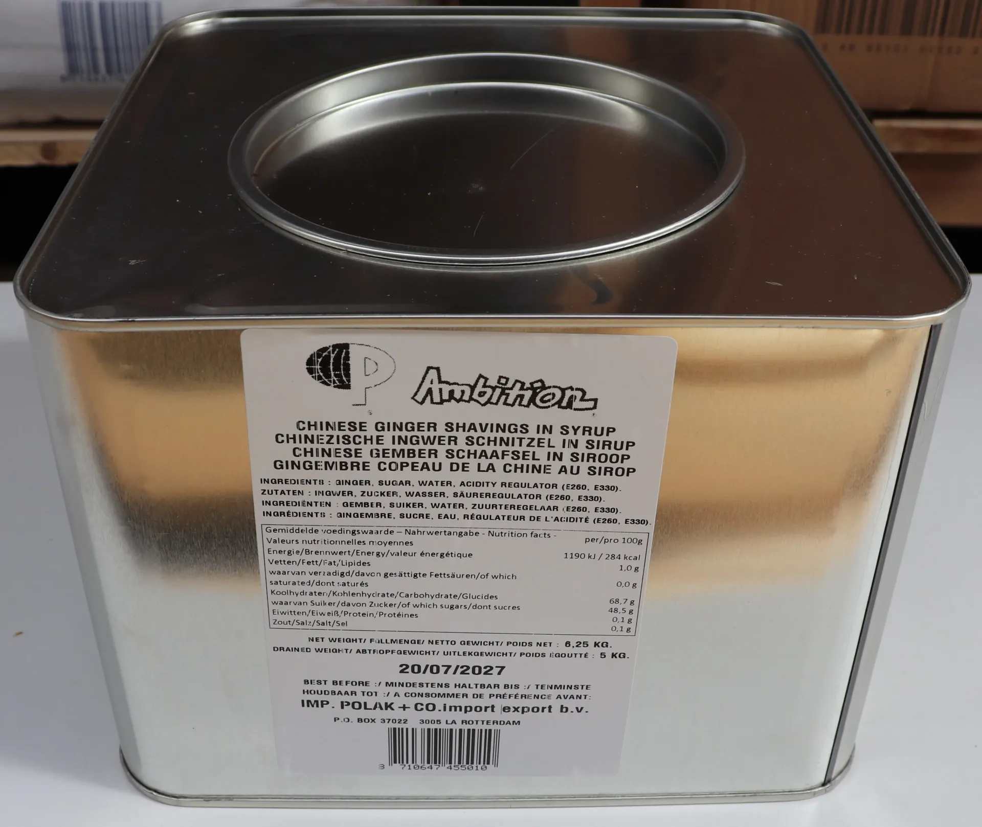 Gingembre au sirop 2*6.25kg 甜姜
