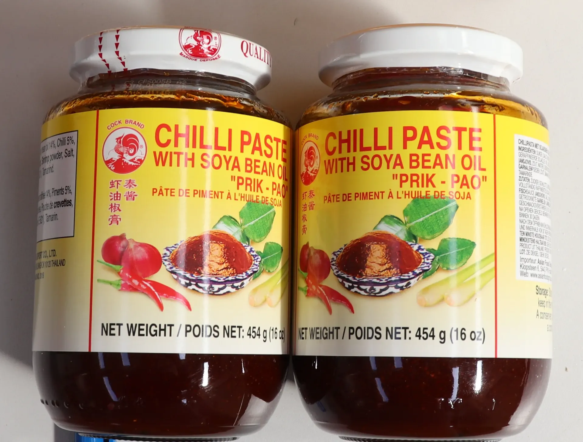 [SAUCPS 468] Chili pasta sojaboonolie 24x454g "Cock"泰酱虾油椒膏