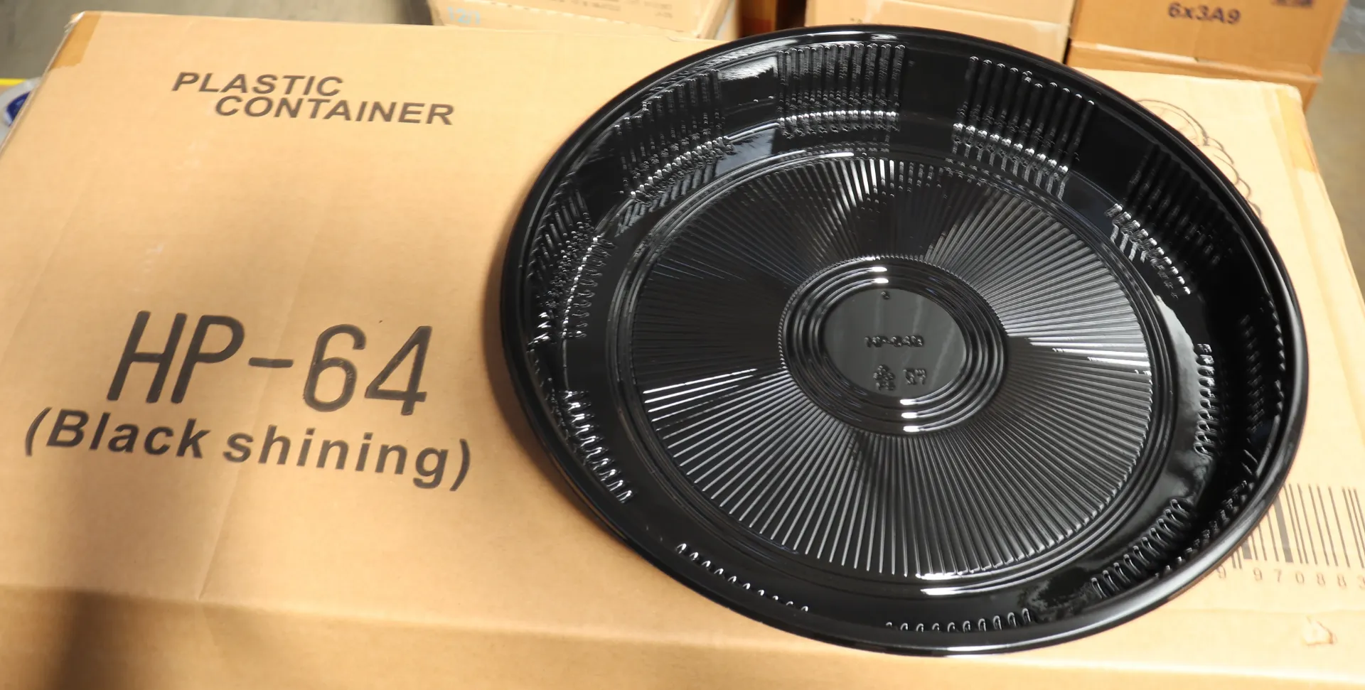 Sushi plateau rond noir HP64 340mm 100pc 园寿司盒