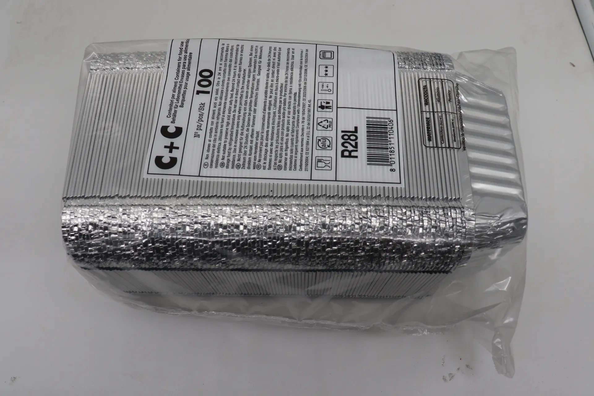 [RAVALU450 698] N° 2A aluminium verpakking met deksel 450ml 1000pc 铝外卖盒加盖子