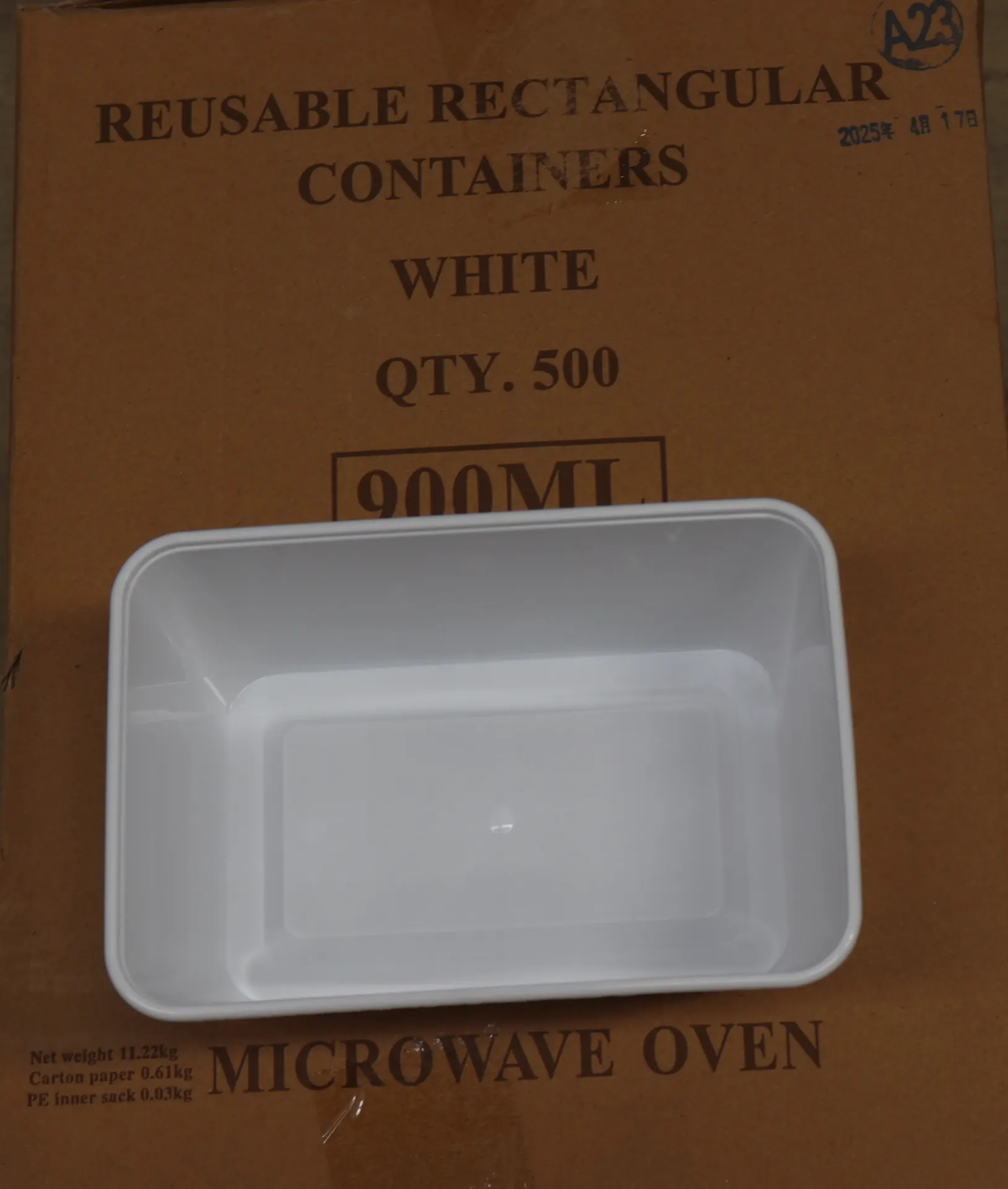 [RAC 746] Ravi Emporter china 900ml  500pc  Afhaaldozen 外卖盒